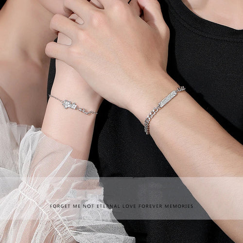 New 925 Sterling Silver Couple Bracelet, valentine gift