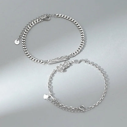 New 925 Sterling Silver Couple Bracelet, valentine gift