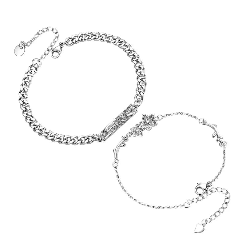 New 925 Sterling Silver Couple Bracelet, valentine gift