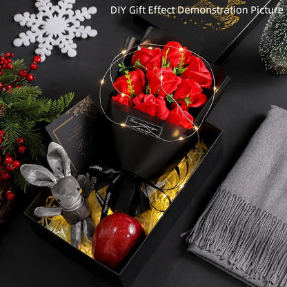 9-Head Soap Rose Bouquet – Artificial Flowers for Home & Gifts